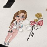 Personalisierte Geburtsblume Schleife Cartoon-Charakter Tragetasche Tote Bag Geburtstag Krankenschwester Woche Geschenk für medizinisches Personal