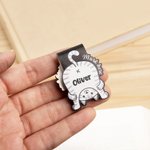 Personalized Cute Cat Mark Here Leather Magnetic Bookmark Clip with Name Reading Staintionary Supplies Birthday Gift for Pet Owners Bookworms