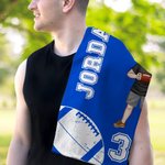 Personalised Basketball Football Cartoon Soft Quick Dry Waffle Towel with Name and Hanging Clip Sports Accessories Birthday Gift for Sports Lovers