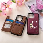 Personalized Classic Winnie the Pooh Leather Flip Wallet Phone Case with Name and RFID Blocking Card Holder Graduation Gift for Graduates