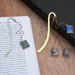 Personalizado en miniatura 1-3 Book Cover Charms Retro de acero inoxidable Gancho Marcapáginas Accesorio de lectura Regalo de cumpleaños para Book Lover Bookworm