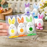 Personalized Colorful Floral Plaid Cute Easter Bunny Eggs Decoration with Name Set of 3 Holiday Basket Stuffers Party Favors Gift for Kids