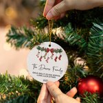 Gepersonaliseerd 2025 Familie Sokken Keramisch Ornament Kerstherinnering