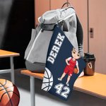 Personalised Basketball Football Cartoon Soft Quick Dry Waffle Towel with Name and Hanging Clip Sports Accessories Birthday Gift for Sports Lovers