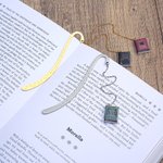Personalizado en miniatura 1-3 Book Cover Charms Retro de acero inoxidable Gancho Marcapáginas Accesorio de lectura Regalo de cumpleaños para Book Lover Bookworm
