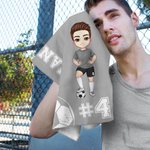 Personalised Basketball Football Cartoon Soft Quick Dry Waffle Towel with Name and Hanging Clip Sports Accessories Birthday Gift for Sports Lovers