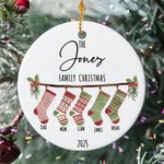 Personalized Family Christmas Ceramic Ornament for Family Christmas Gift