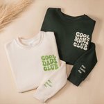 Henkilökohtainen kirjailtu Cool Moms Dads 100% puuvillaa Unisex huppari Kid nimet Äitienpäivä Isänpäivä Baby ilmoitus lahja vanhemmille