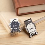 Personalized Cute Cat Mark Here Leather Magnetic Bookmark Clip with Name Reading Staintionary Supplies Birthday Gift for Pet Owners Bookworms