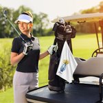 Personalisierte Geburt Blume Golf Tasche Vase saugfähige Waffel Sport Handtuch mit Namen und hängenden Clip Geburtstag Sport Zubehör Geschenk für Golfspieler
