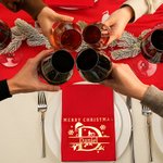 Henkilökohtainen Gold Silver Lumihiutale Santa Hat Initial Reusable lautasliina nimellä Merry Christmas Table Decor Housewarming lahja perheelle ystävä