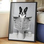 Personalized Reading Newspaper Cat Dog Photo Canvas Poster Framed Frameless Painting Wall Decor Birthday Memorial Gift for Pet Owners