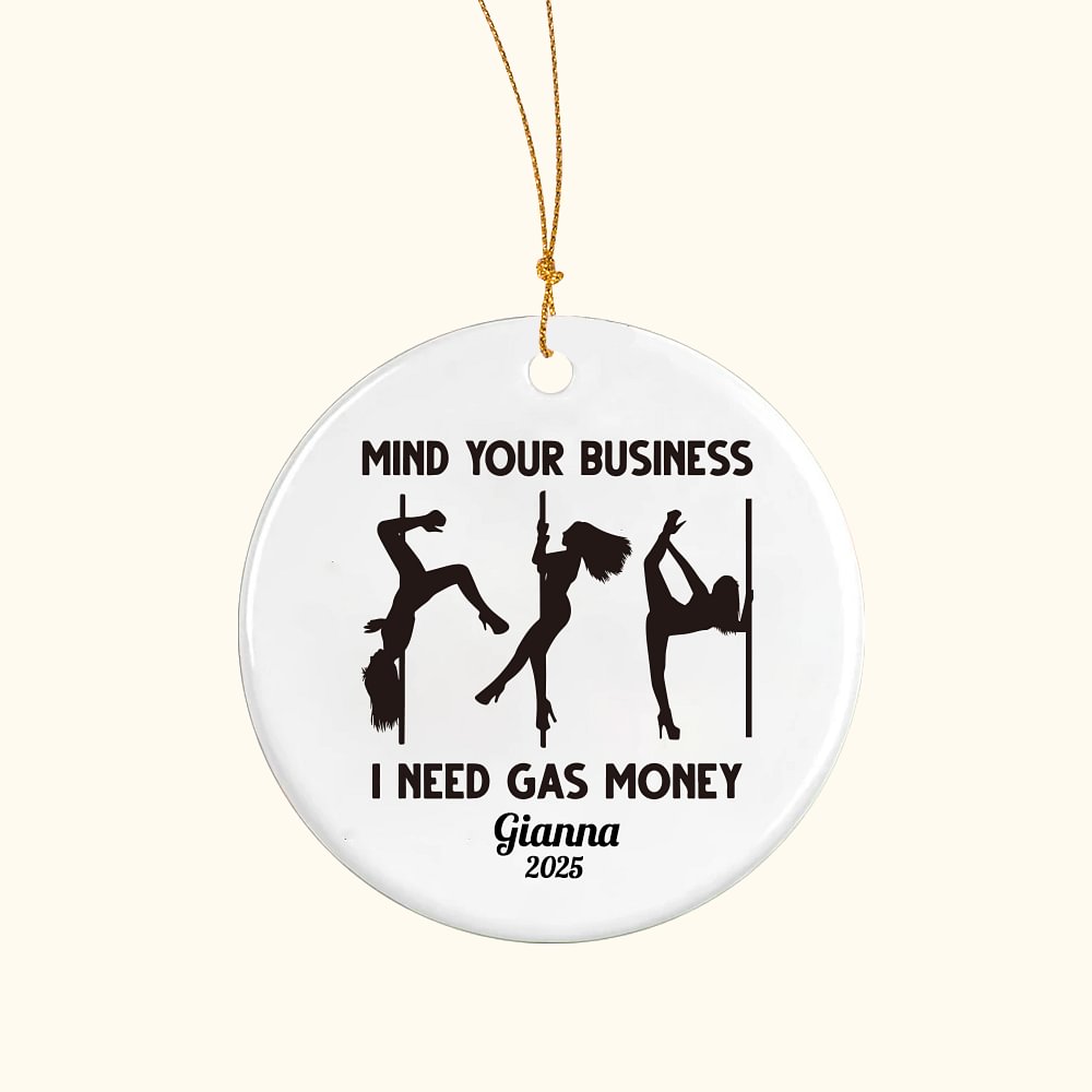 Décoration en céramique pour arbre de Noël personnalisée, drôle, danseur de pole dance, argent du gaz