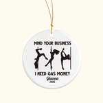 Personalisierte lustige Pole Dancer Gas Geld Keramik Ornament für Weihnachtsbaum