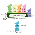 Personalisiertes Niedliches Cooles Lächelndes Gesicht Holz Kaninchen Beflockter Block Set Bunte Haus Deko Ostern Geburtstag Geschenk für Mama Oma