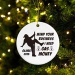 Personalisierte lustige Pole Dancer Gas Geld Keramik Ornament für Weihnachtsbaum