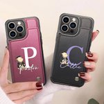 Personalized Classic Winnie the Pooh Leather Flip Wallet Phone Case with Name and RFID Blocking Card Holder Graduation Gift for Graduates