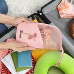 Personalisierte Vintage Geburt Blume Name Wasserdicht Vertikale Makeup Pinsel Tasche mit 10 Stück Makeup Pinsel Reisezubehör Geburtstag Geschenk für Frauen