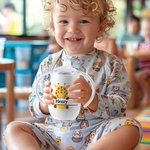 Personalized Cute Animal 10oz Insulated Training Sippy Cup with Name and Handle Birthday Gift for Toddler Kid