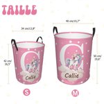 Panier de Rangement Personnalisé avec Initiale et Nom Style Animal Panier à Anse pour Enfant Bébé Cadeau Anniversaire Baby Shower