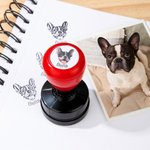 Personalisierter Haustier Foto Porträt Selbstfärbender Stempel mit Namen Geburtstags- oder Erinnerungsgeschenk für Tierbesitzer und -liebhaber