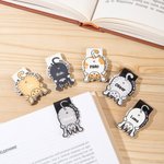 Personalized Cute Cat Mark Here Leather Magnetic Bookmark Clip with Name Reading Staintionary Supplies Birthday Gift for Pet Owners Bookworms