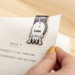 Personalized Cute Cat Mark Here Leather Magnetic Bookmark Clip with Name Reading Staintionary Supplies Birthday Gift for Pet Owners Bookworms