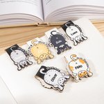 Personalized Cute Cat Mark Here Leather Magnetic Bookmark Clip with Name Reading Staintionary Supplies Birthday Gift for Pet Owners Bookworms