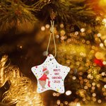 Personalized Baby's First Christmas Tree Pentagram Bunny Ornaments
