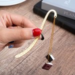 Personalizado en miniatura 1-3 Book Cover Charms Retro de acero inoxidable Gancho Marcapáginas Accesorio de lectura Regalo de cumpleaños para Book Lover Bookworm