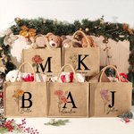 Gepersonaliseerde Duurzame Geboortebloem Jute Tote Bag met Naam Initiaal Tas Verjaardag Bruiloft Feest Cadeau voor Vrouwen