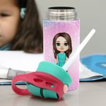Personalisierte Fantasy Cartoon Character Name 12oz Kind isolierte Wasserflasche mit Griff und Stroh Geburtstag Geschenk für Jungen Mädchen
