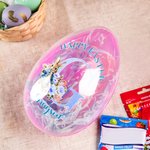 Personalized Happy Easter Bunny Flowers Initial Easter Egg with Name Basket Filler Easter Party Gift for Kids