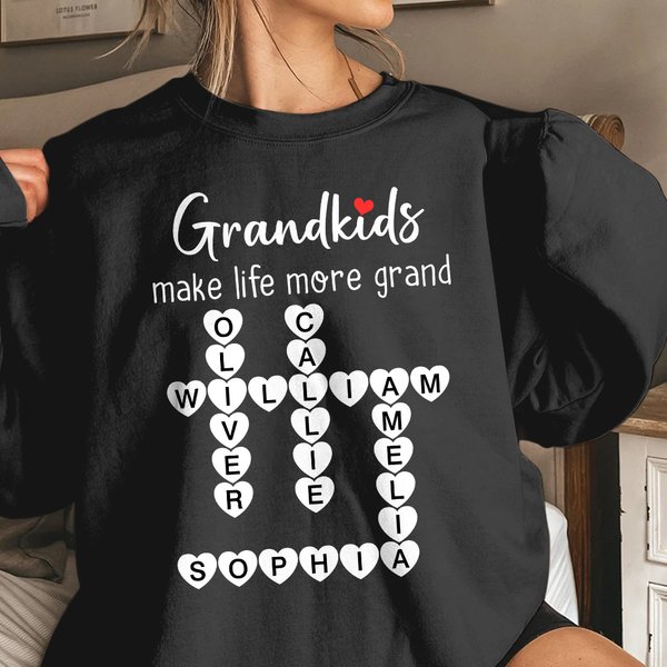 Personalized Multicolor Crosswords Scrabble Puzzle T-shirt Sweatshirt Funny Mother's Day Gift for Mom Grandma