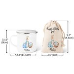 Personalisierte Peter Rabbit 12oz Multicolor Rim Emaille Becher Drawstring behandeln Tasche mit Namen Geburtstag Ostern Party Gunst Geschenk für Kinder