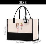Personalisierte Geburtsblume Schleife Cartoon-Charakter Tragetasche Tote Bag Geburtstag Krankenschwester Woche Geschenk für medizinisches Personal