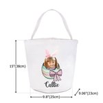 Personalized Photo Craked Broken Eggshell Bow Easter Egg Basket with Name Easter Party Birthday Gift for Boys Girls