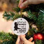 Personalisierte lustige Pole Dancer Gas Geld Keramik Ornament für Weihnachtsbaum