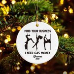 Personalisierte lustige Pole Dancer Gas Geld Keramik Ornament für Weihnachtsbaum