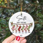 Personalized Family Christmas Ceramic Ornament for Family Christmas Gift