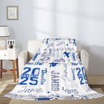 Gorro de Graduación Personalizado 2025 Colorido Manta Suave con Nombre y Nombre de la Escuela Decoración del Hogar Regalo de Graduación para Graduados