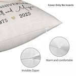 Personalized Wedding Anniversary Throw Pillow Cover with Couple Name and Year Valentines Day Anniversary Gift for Couple