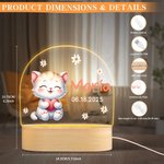 Personalisierte Aquarell Tiere LED-Nachtlicht mit hölzernen Basis Kindertag Geburtstag Geschenk für Kinder