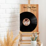 Gepersonaliseerde Vinyl Platenplaat Frameloos Schilderij met Naam en Foto Verjaardag Moederdag Vaderdag Cadeau voor Familie Koppel