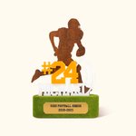 Personalized Football Player Silhouette Commemorative Plaque with Name and Number Home Decoration Graduation Gift for Football Player Lover