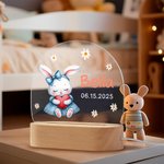 Personalisierte Aquarell Tiere LED-Nachtlicht mit hölzernen Basis Kindertag Geburtstag Geschenk für Kinder