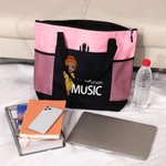 Personalisierte Lehrer Cartoon Charakter Name große Tragetasche mit Mesh-Tasche zurück zu Schule Anerkennung Geschenk für Lehrer