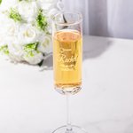 Verres à champagne personnalisés avec nom et date gravés Lot de 2 flûtes à champagne monogramme floral Cadeau de mariage pour les jeunes mariés