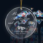 Adorno acrílico personalizado May Jesus Guide You And Protect You con nombre Fecha de bautizo Regalo de primera comunión para cristiano