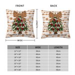 Personalized Glitter Bow Christmas Tree Throw Pillow Cover with Name and Text Home Decor Birthday Christmas Gift for Family Kids